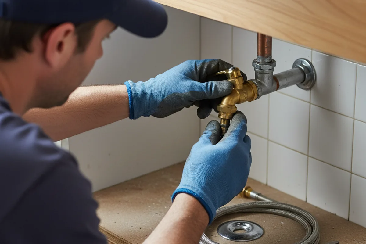 Shutoff valve and fitting work during Emergency Plumbing in Blanchard